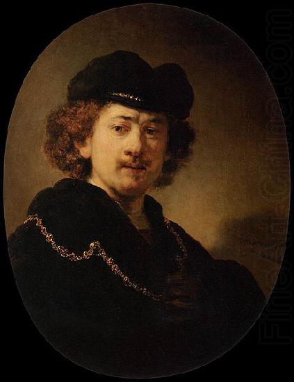 REMBRANDT Harmenszoon van Rijn Self-portrait Wearing a Toque and a Gold Chain china oil painting image